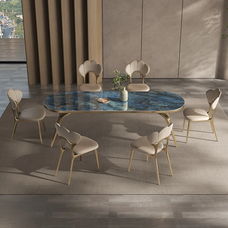 

Small Apartmen Center Dining Tables Living Room Modern Free Shipping Oval Dining Table Japanese Gold Legs Muebles Furnitures