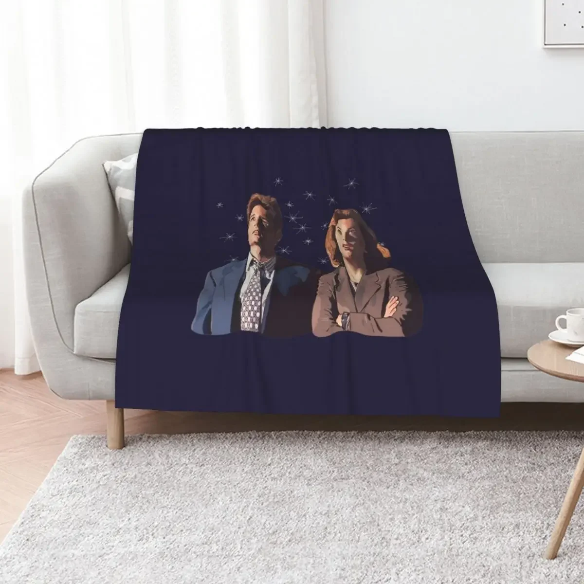 

the X files deep throat Fox Mulder and Dana Scully Throw Blanket Heavy Winter beds decorative Vintage Blankets