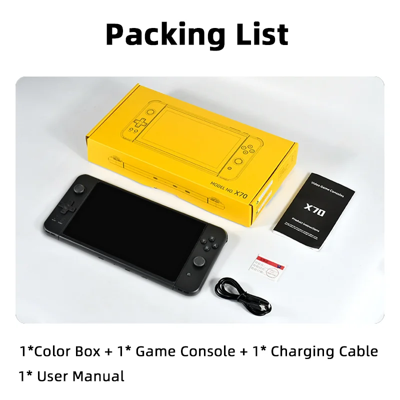 X70 2022 New Retro Handheld Game Console 7.0Inch HD Screen 64G 5700Games Extension Controller HD Output Retro Video Game Console