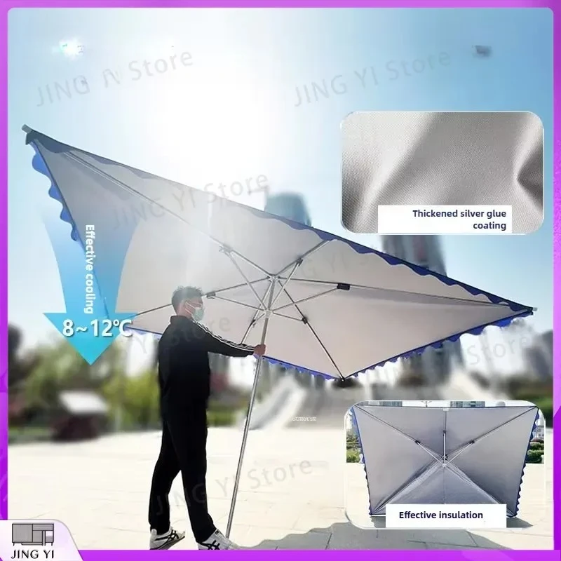 Foldable Patio Umbrella Outdoor Sun Protection Heat Insulation UV Resistant Beach Umbrella Nordic Style Portable Thickened
