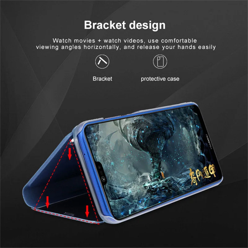 Mirror Flip Case for Samsung Galaxy A55 A35 A25 A15 A54 A53 A52 A73 A72 A14 A13 A12 A25 A24 A34 A33 A32 Stand Phone Cover Funda