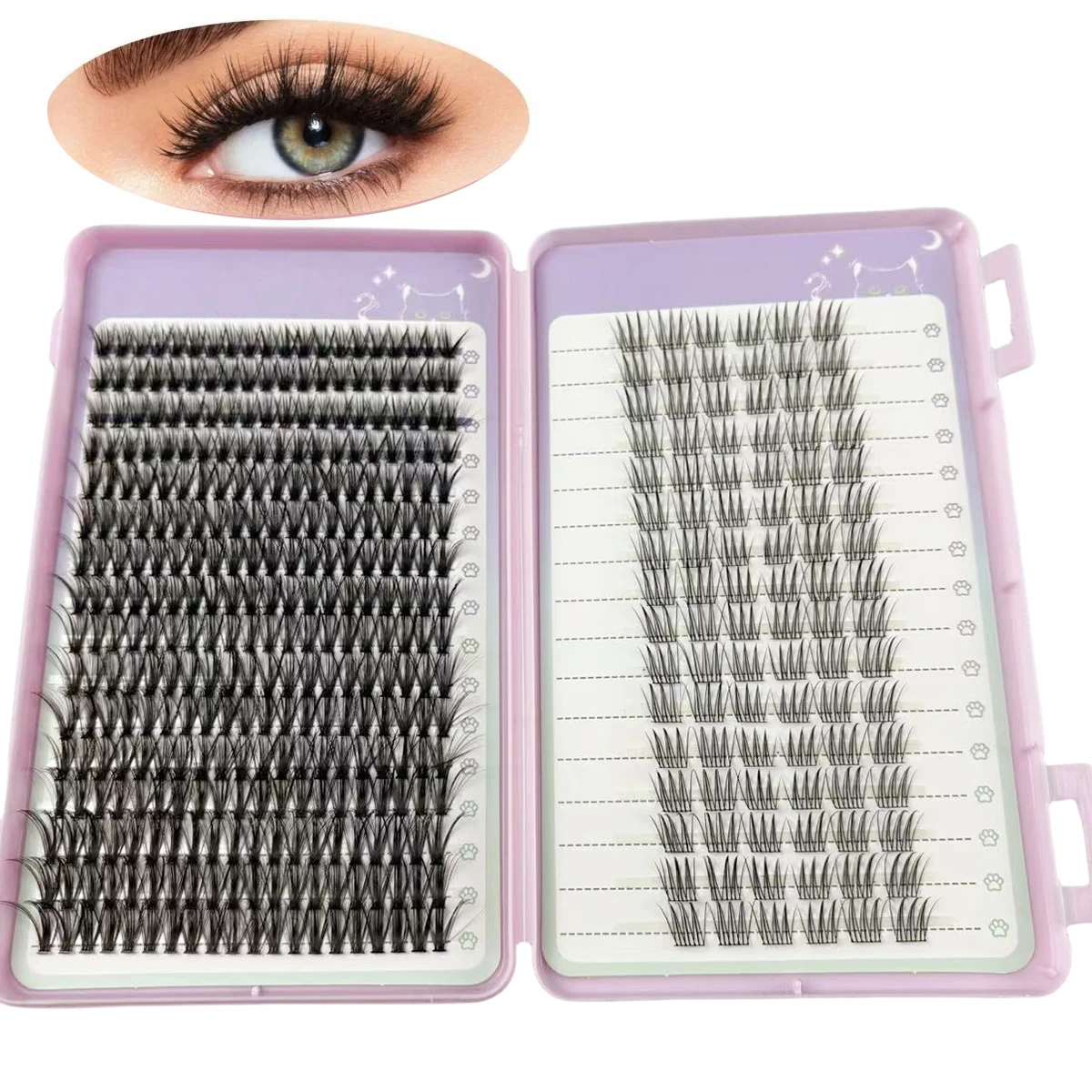 Mieszane rzęsy 9D z imitacji norek, 400 pakietów, naturalne przedłużanie rzęs, pojedyncze kępki rzęs, narzędzia do makijażu, rzęsy 10-16mm