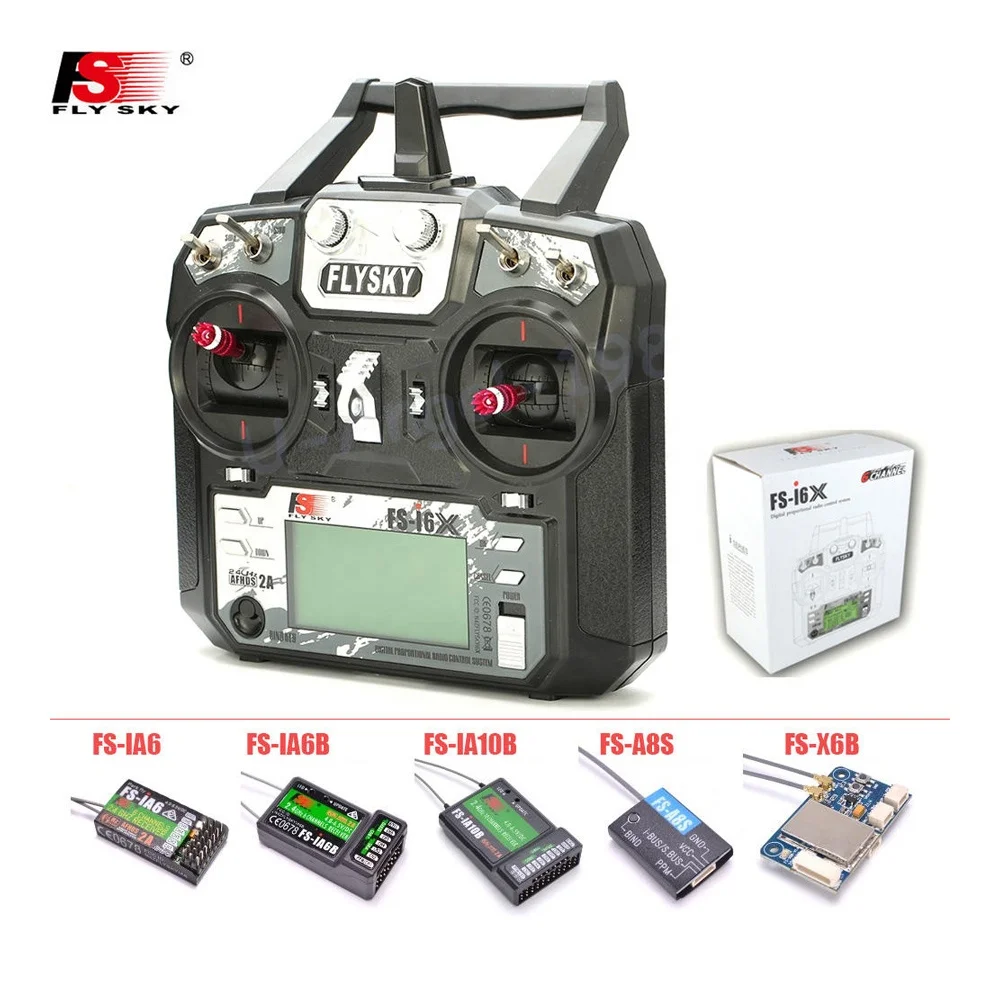 

FLYSKY FS-i6X 10CH 2.4GHz AFHDS Toy Part 2A RC Transmitter With X6B/iA6B/A8S/iA10B/iA6 Receiver for RC FPV Racing Airplane