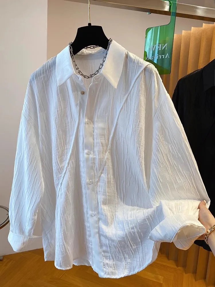 เสื้อคลุมผู้หญิงสไตล์ลำลอง แขนยาว ผ้าบาง ใส่สบาย ดีไซน์ทันสมัย คอพับ ผ้าเนื้อนุ่ม สีพื้น เหมาะสำหรับต้นฤดูใบไม้ร่วง