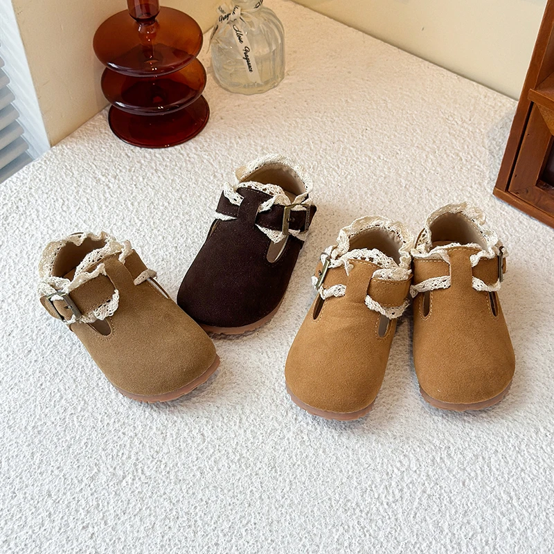 

Spring Autumn Fashion Kids Shoes Girls Soft-soled Leather Shoes Baby Girl Princess Casual Versatile Matte Leather Flat Shoes