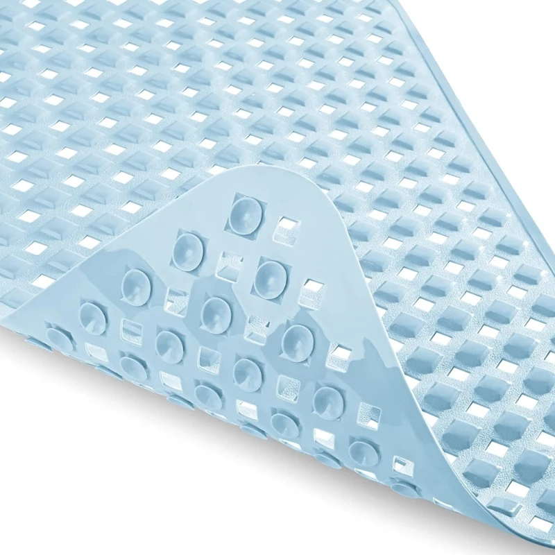 Shower Mat for Shower Stall Floors Bathtub Mat Non Slip Firm Grip Bathroom Mat with Strong Suction Cups Drainage Holes