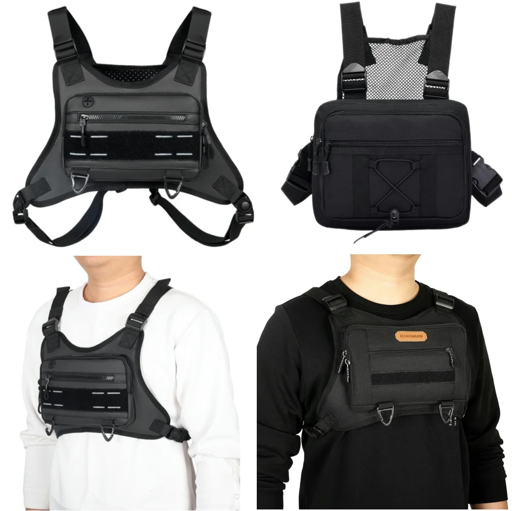 

Тактический рюкзак унисекс на плечо с регулируемыми ремнями, мотоциклетная нагрудная сумка большой вместимости, уличные спортивные сумки для велоспорта, альпинизма