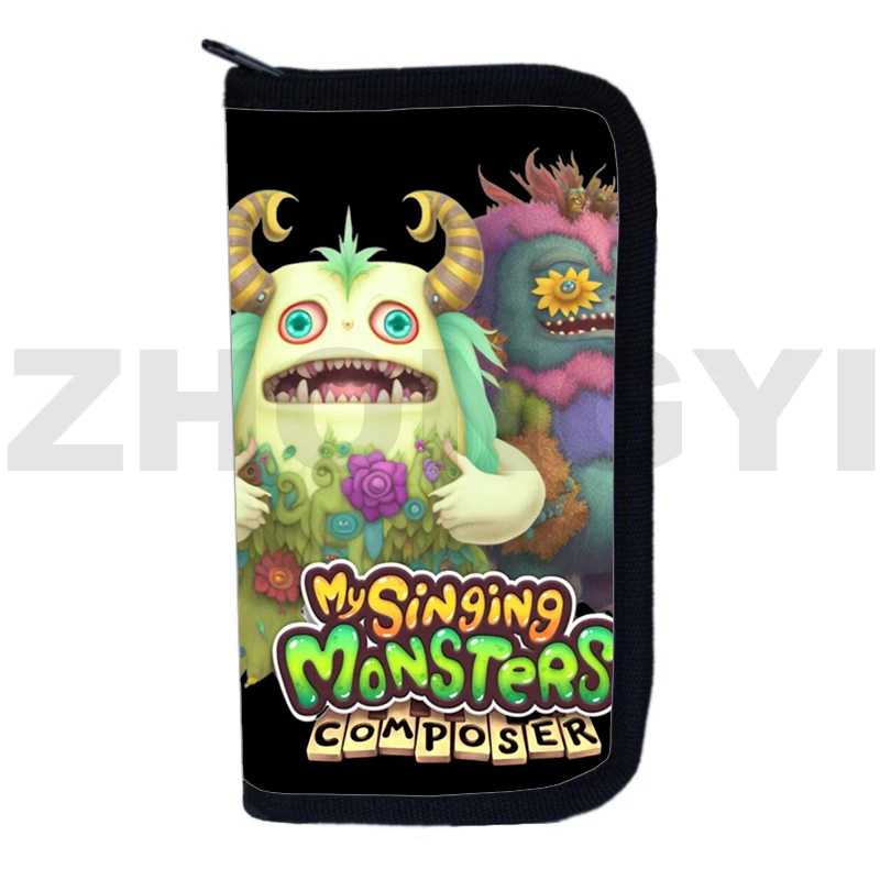 Popular Harajuku My Singing Monsters Wallet Men Teenager Large Organizer Wallets Kawaii Anime Purses for Women Money Clip Zipper