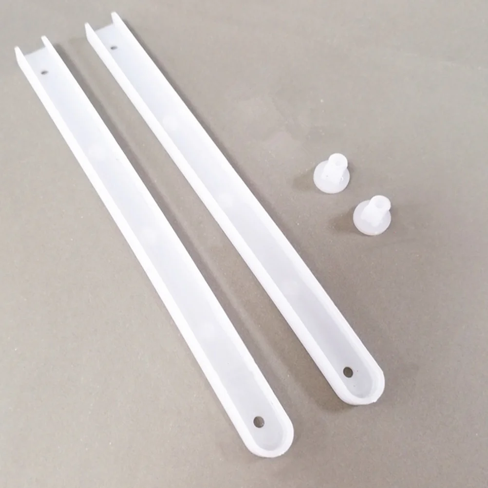

2 Sets Drawer Slides Travel Track Cabinet Handles Plastic Back Plate Guide