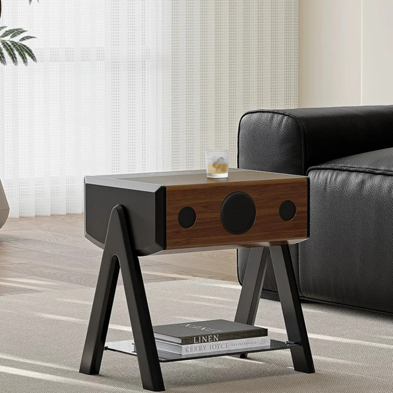 Medieval Style Bluetooth Speaker Coffee Table Creative Simple Living Room Sofa Corner Side Table Bedside Cabinet Home Stereo