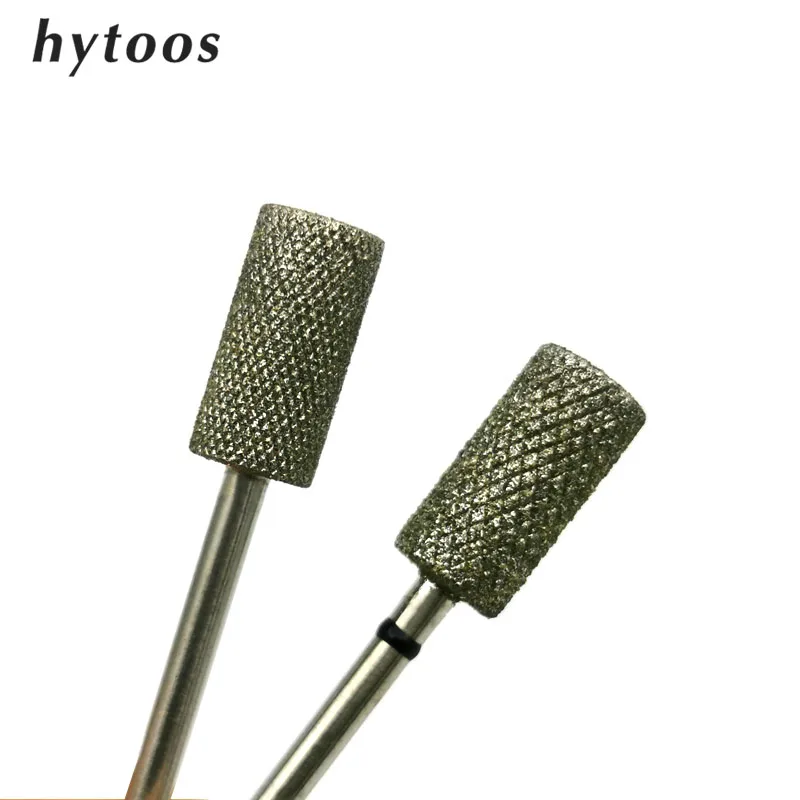 HYTOOS Diamond Cross Teeth Barrel Nail Drill Bits Rotary Cuticle Clean Burr 3/32