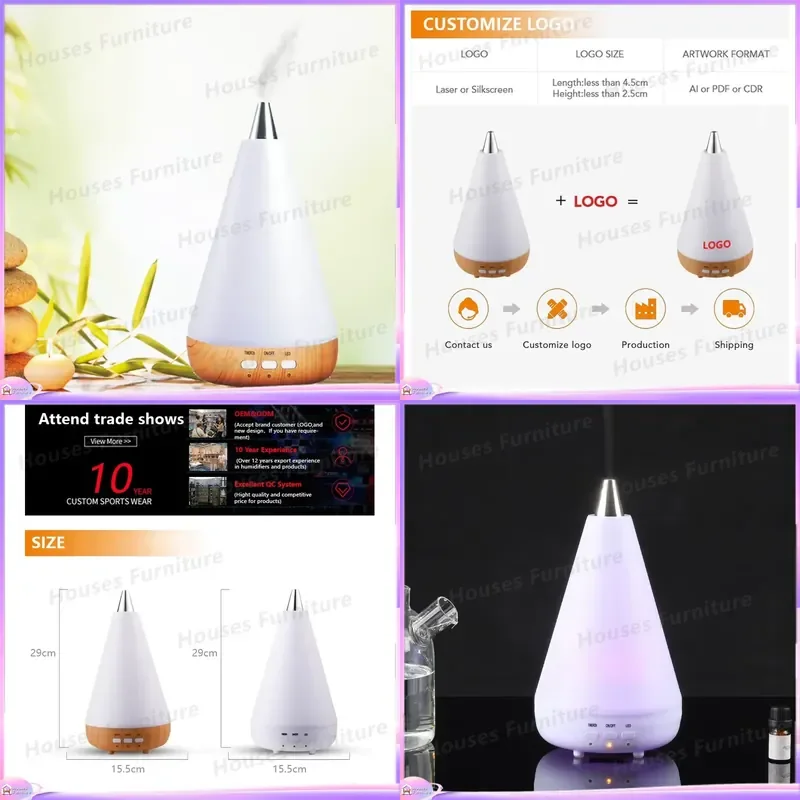 230 Portable Essential Oil Diffuser Ultrasonic Air Humidifier Aromatherapy for Home Office Spa Hotel Quiet