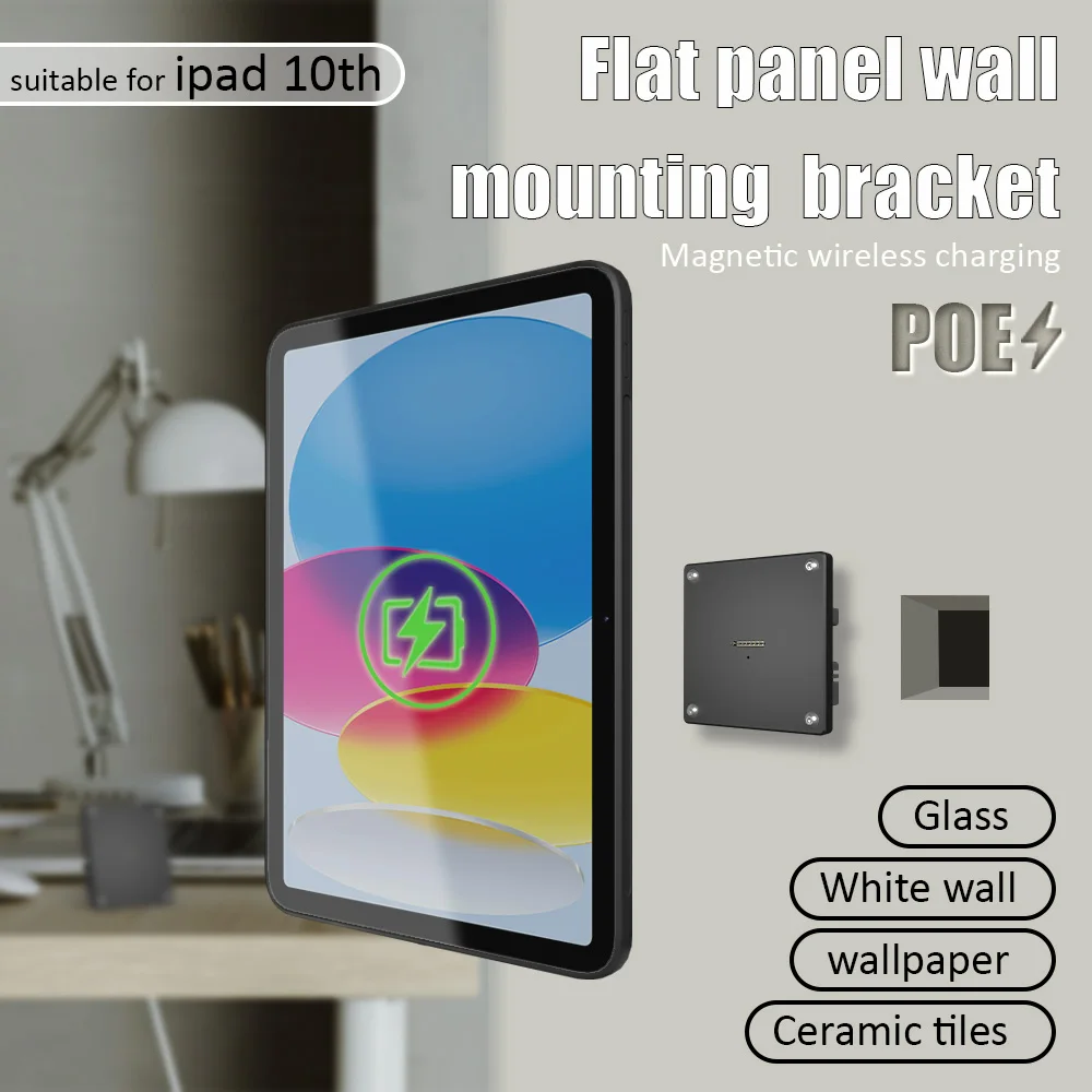 POE Wall Mount Fast Charger Tablet Magnetic Holder Support iPad 10.9 for iPad 10th Power Supply 18W Iipad stand emonita