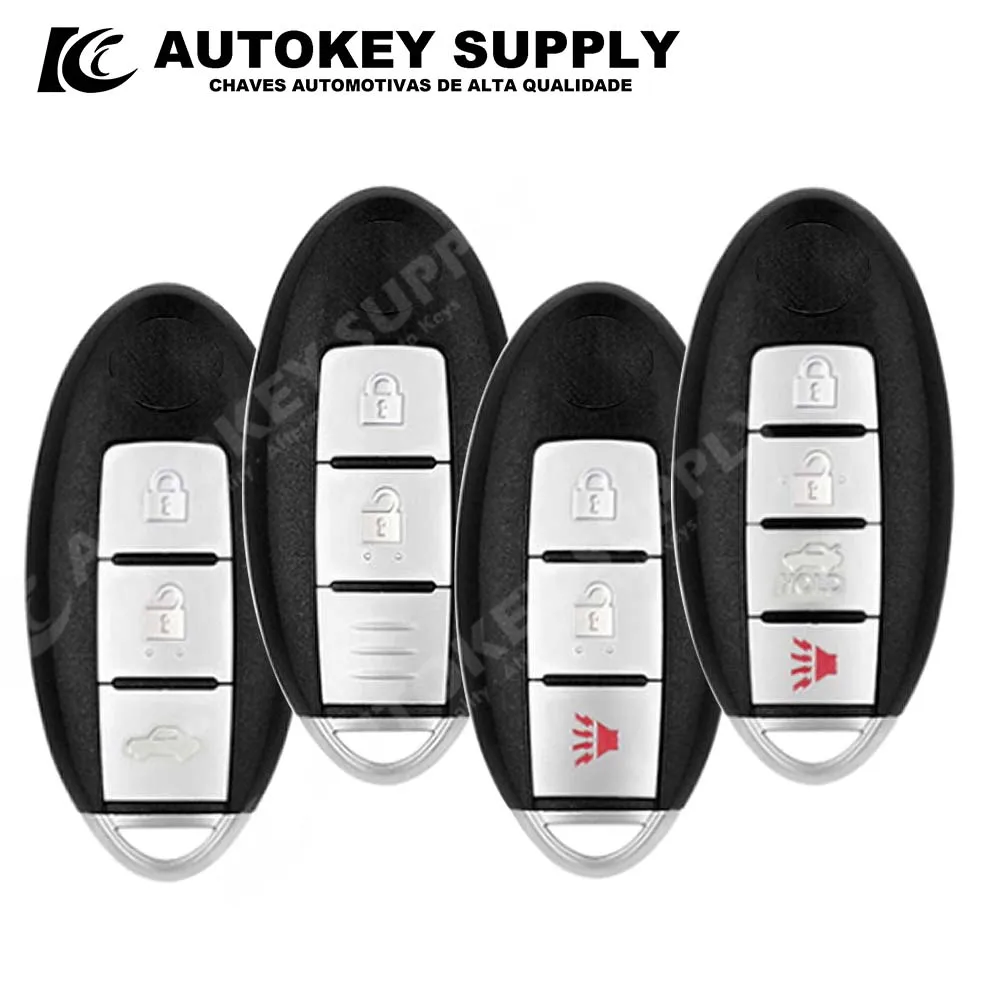 

Autokeysupply smart card key shell 2/3/4 buttons without card slot (with logo) (battery holder on the right) For Nissan