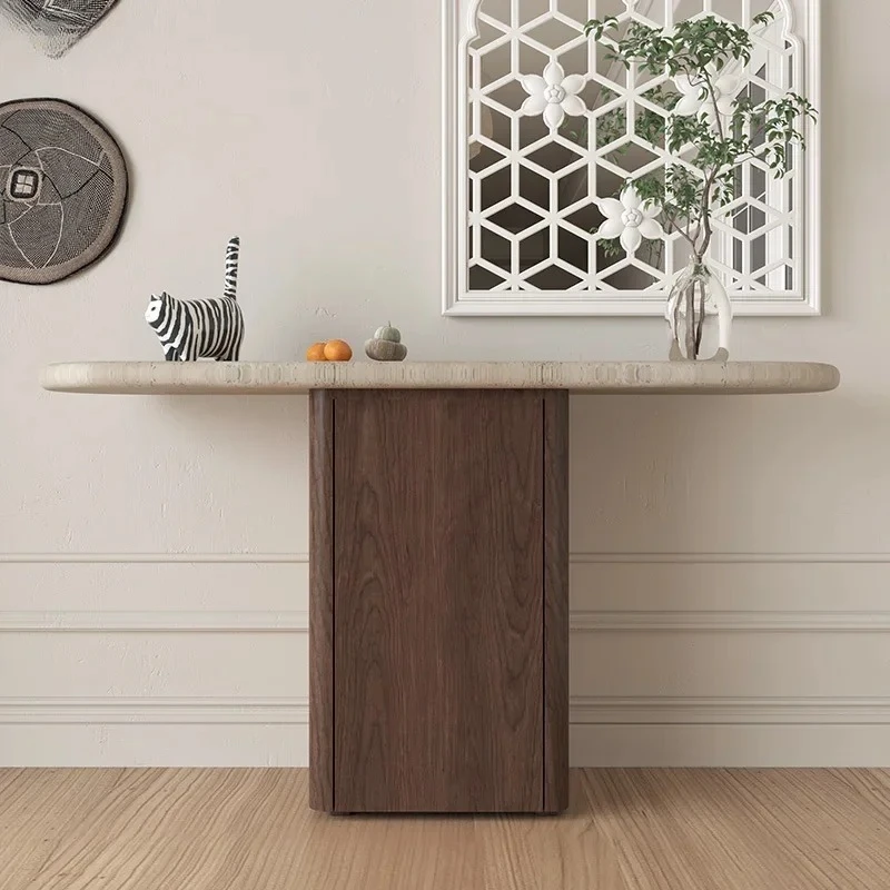 marble high-end entrance cabinet enters the door living room creative decorative strip dining side cabinet