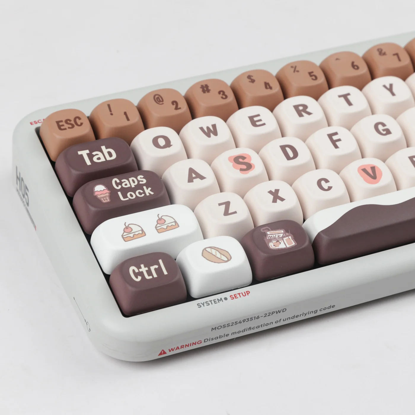 Imagem -05 - Desenhos Animados Chocolate Coffee Keycap Pequeno Aquecimento Calor Sublimação Moa Altura Ningzhi Hi75 98 99 104f87