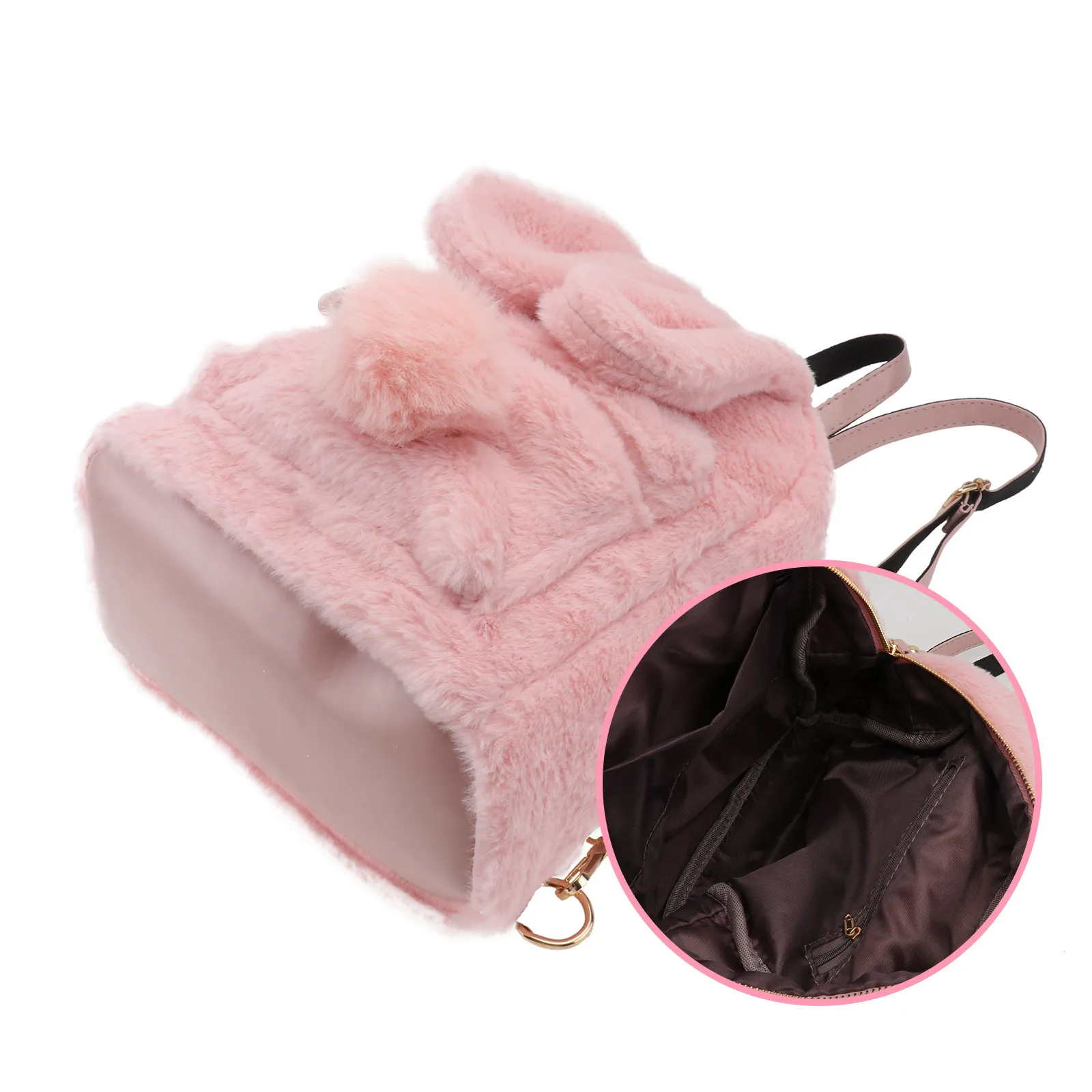 

Rabbit Ear Backpack Cartoon Style Casual Shoulder Bag Large Capacity Adjustable Strap Travel Girls Lightweight Fashion Backpack