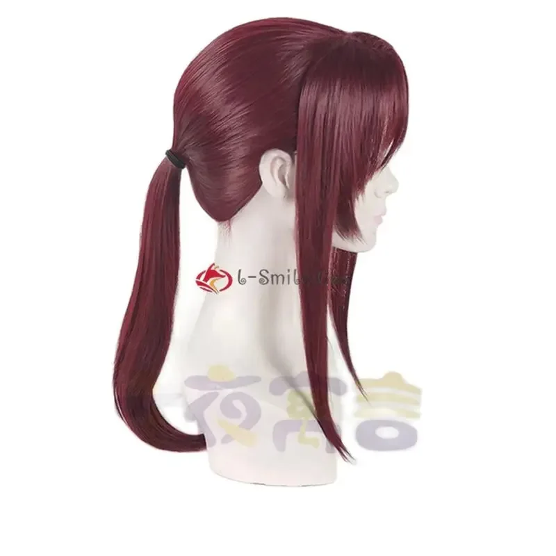 CyHigh Quality  Rebecca Revy Cosplay Wig 65cm Long Wine Dark Red Ponytail Long Styled Hair Wigs + Wig Cap view 3