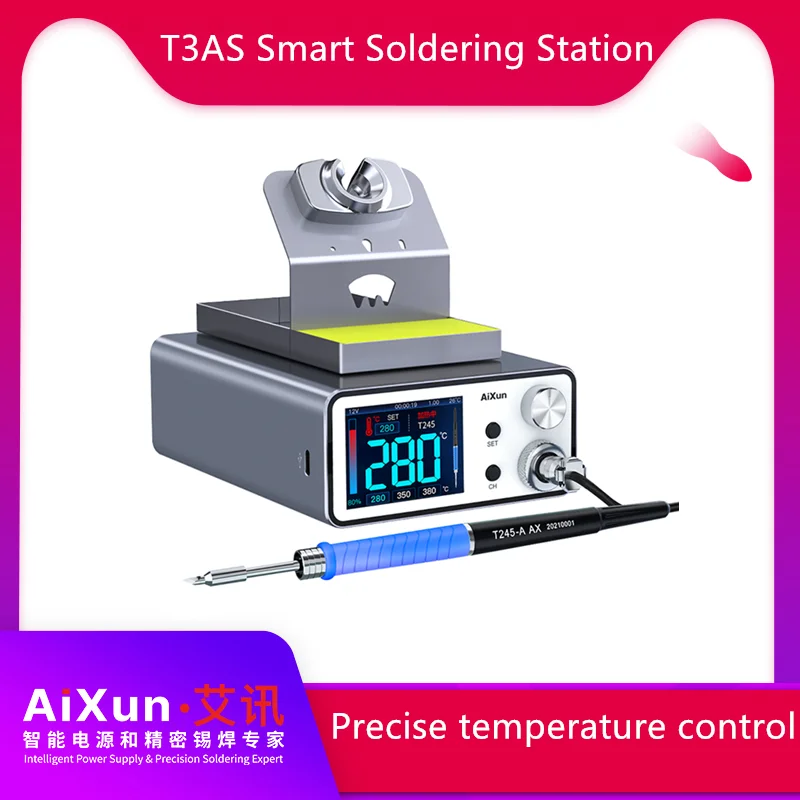 

AIXUN T3AS T3BS Smart Soldering Station with T245 T210 Soldering Handle Iron Tips Electric Welding Iron Station SMD Repair