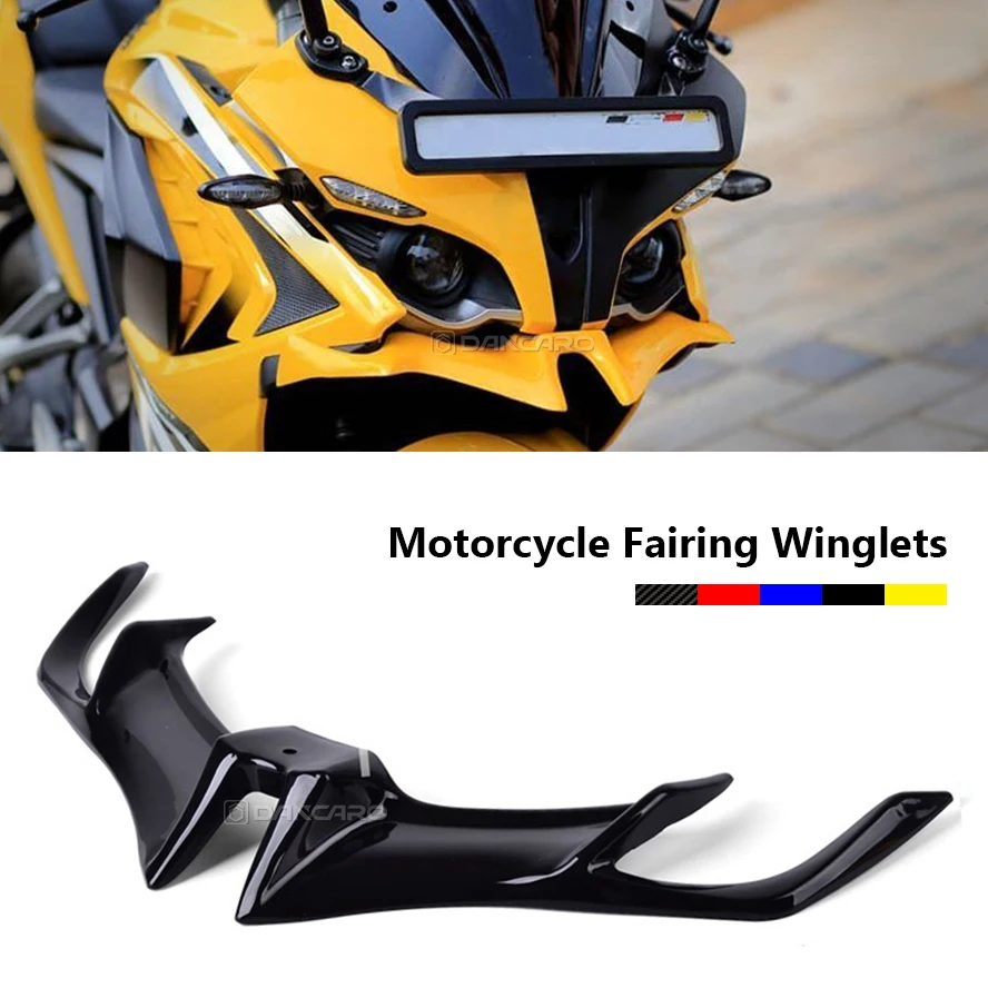 For BAJAJ Pulsar RS 200 RS200 LOGO ABS Front Fairing Winglets Aerodynamic Protection Guard Cover Motorcycle Accessories Parts