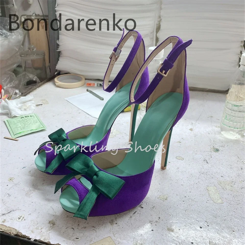 

Разноцветные женские босоножки с узлом-бабочкой, туфли-лодочки с открытым носком на тонком каблуке и пряжкой на щиколотке, женские лаконичные модельные туфли на высоком каблуке