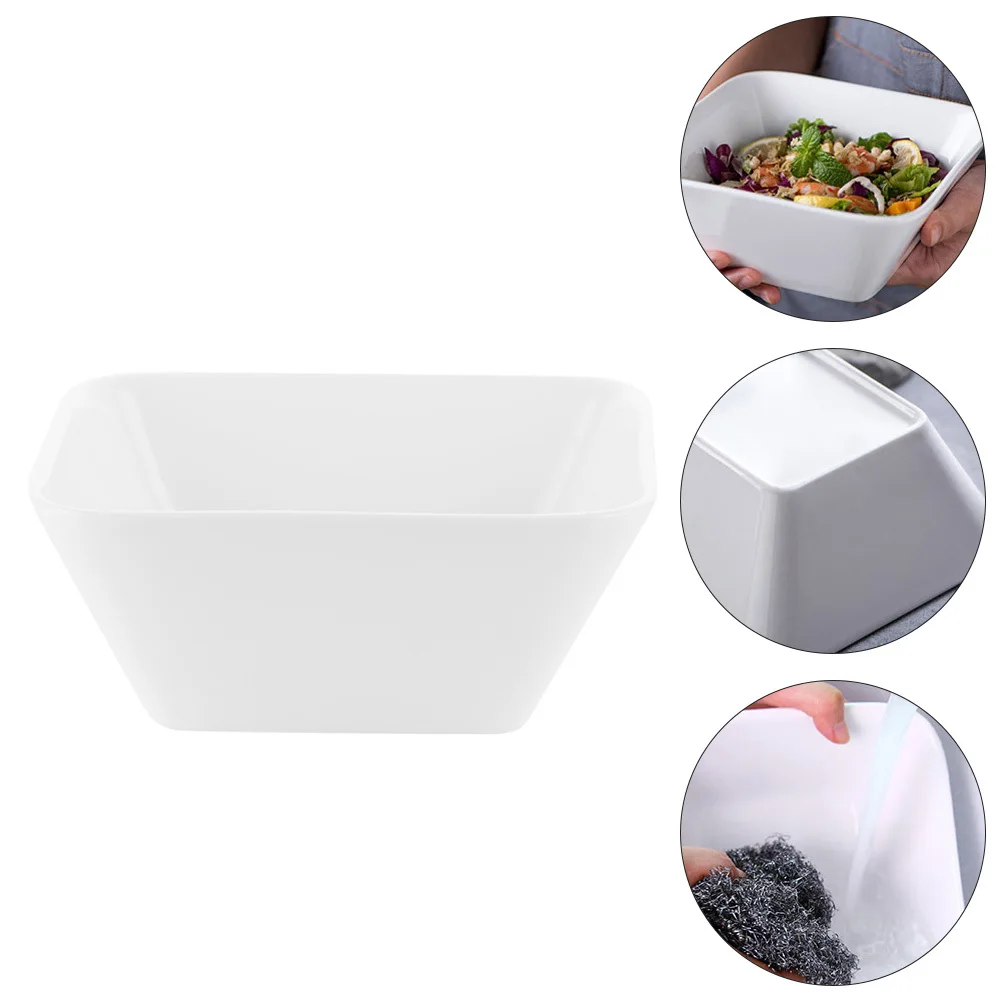 

Ceramic Salad Bowl White Square Kitchen Food Serving Dessert Dish Home Ceramic Bowls for Fruit Noodle Rice Party Daily Use Gifts