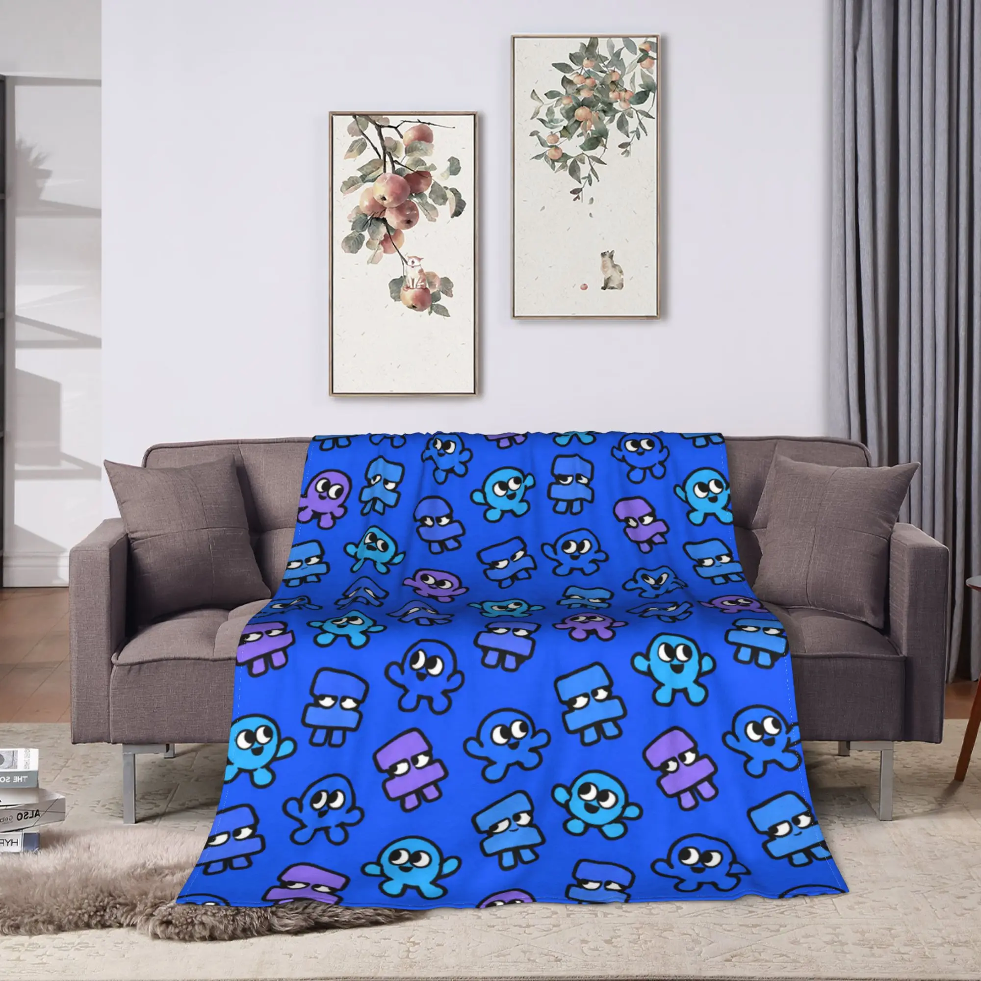 One TPOT pack BFDI Soft Warm Blanket  Children Plush Throw Blanket Funny Living Room Flannel Bedspread Sofa Bed Cover