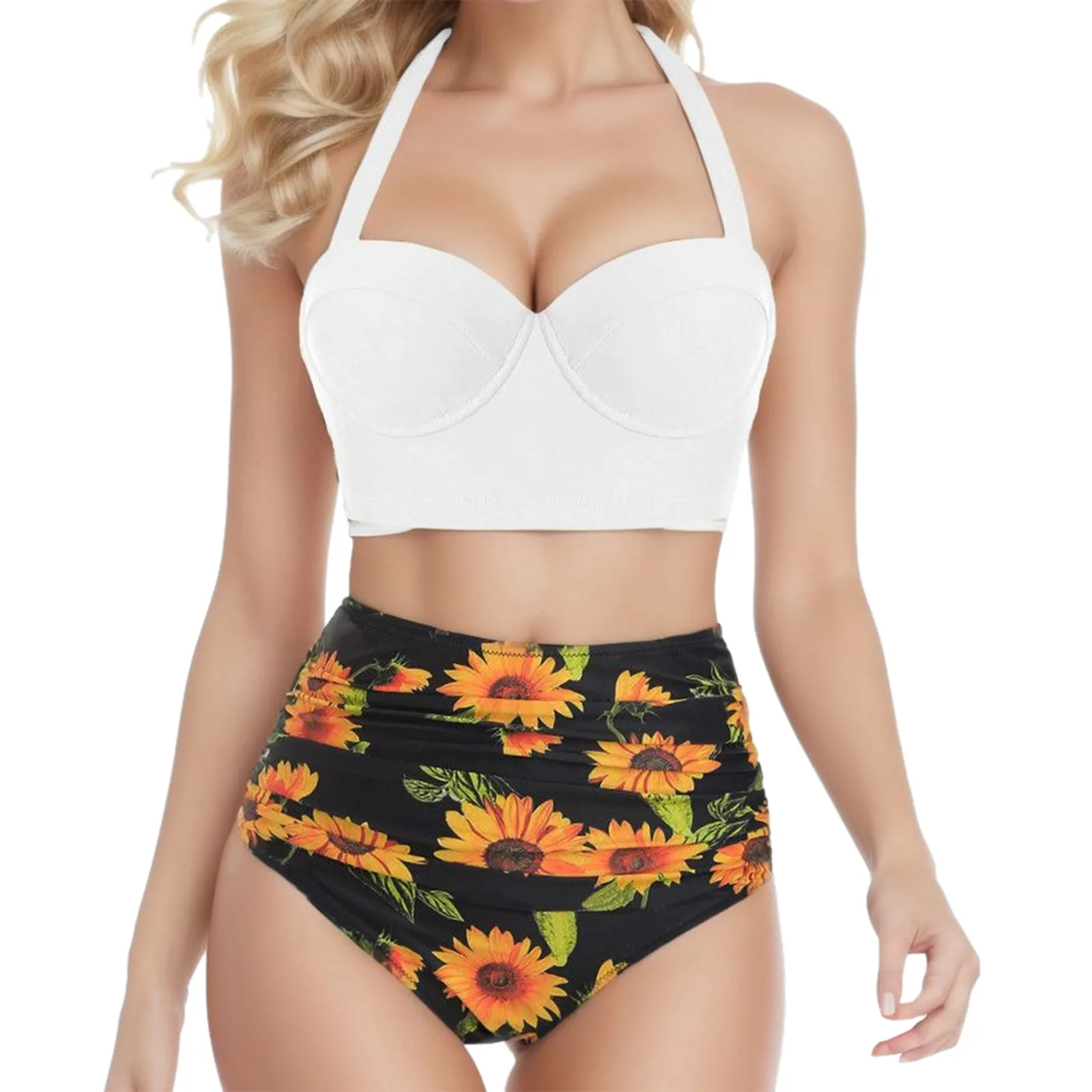 Sexy Floral Print Bra & Brief  Bikini Set Swimsuit Women High Waist Y2k Swimwear Tankini Cover Up Spring Summer Beach Mujer