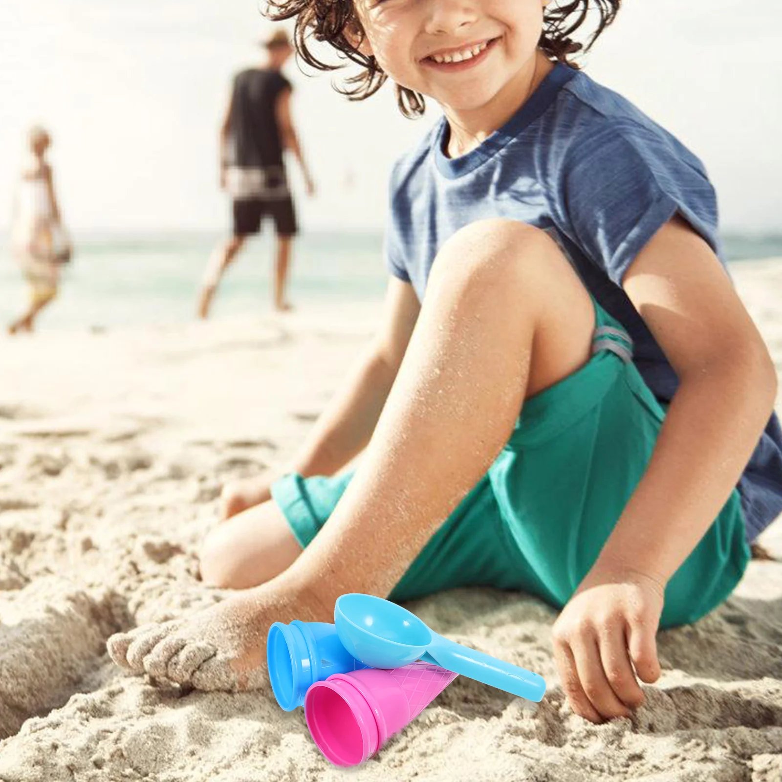 Ensemble de jouets de plage pour enfants, cône de crème glacée, jeu de plein air (document aléatoire), tasse de crème glacée, 5 pièces