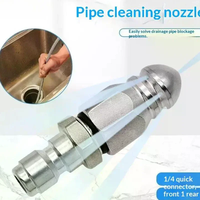1/3/5Pcs 1/4" Stainless Steel Pressure Washer Quick Plug Drain Hose Nozzle Tool Water Jet High Pressure Sprayer Nozzle