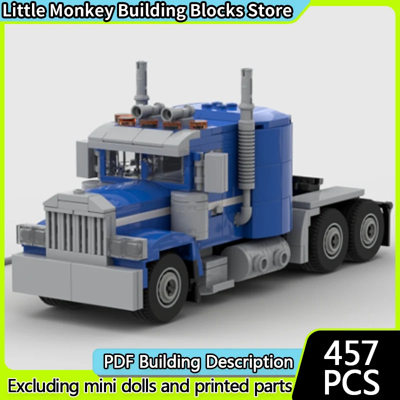 

City Car Model MOC Building Bricks Classic American Short-Tail Tractor Modular Technology Children Holiday Gifts Assemble Toys