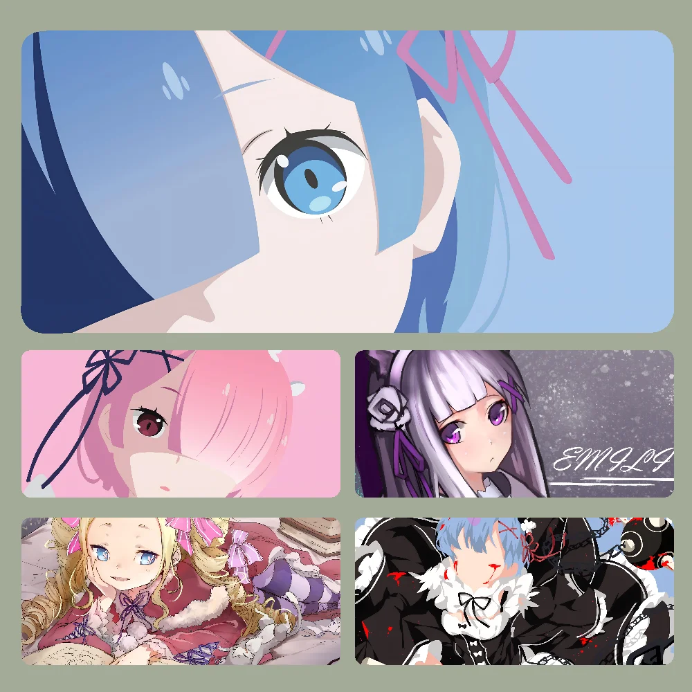 

Re Zero Anime Mousepad Large Computer Gaming Accessories MousePads Desk Mats Anti-slip Laptop Soft Mouse Pad