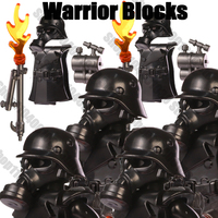 MOC City Halloween Flame Soldier Figurs Building Blocks Military Warrior Ghost Movie Skeleton Gun Infantry Weapon Bricks Toy Boy