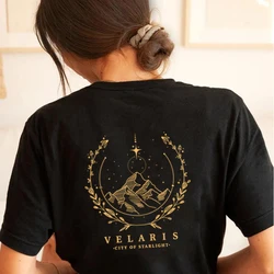 SJM Two Side Velaris T-shirt Feyre's Tattoo ACOTAR Bookish Shirts Men Women Tshirts Short Sleeve Vintage T Shirt Tops SJM Merch