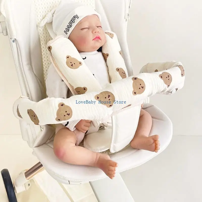 

BX0D Stroller Strap Cover Pad Comfort Cushion Shoulder Strap Handrail Pad for Kids