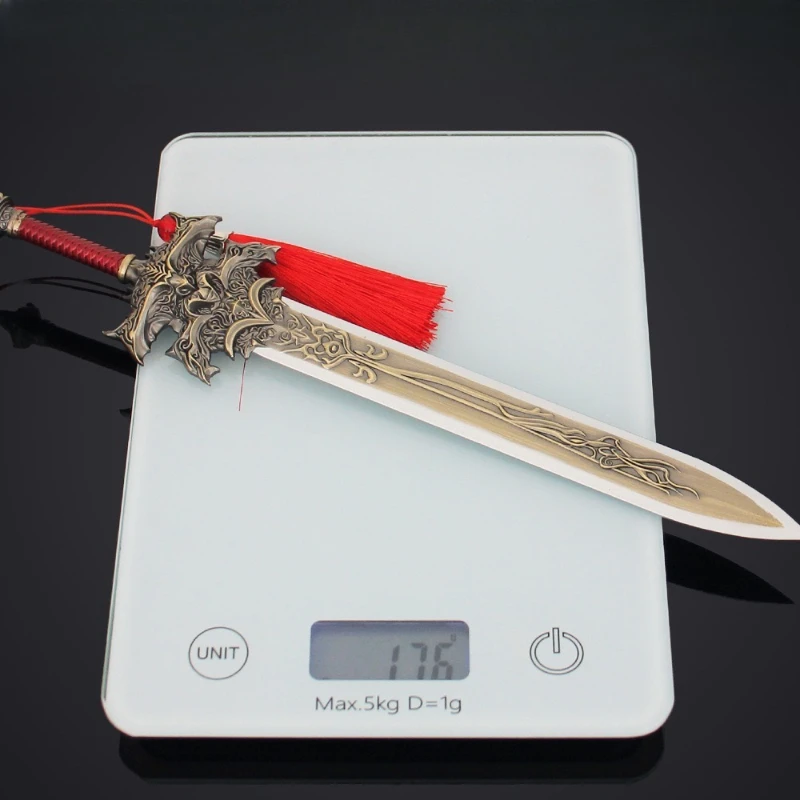30cm/11,81 pulgadas China película y TV periférico gigante Que espada armas de Metal modelo Cosplay accesorios cuchillo adorno de escritorio niño juguete para regalo