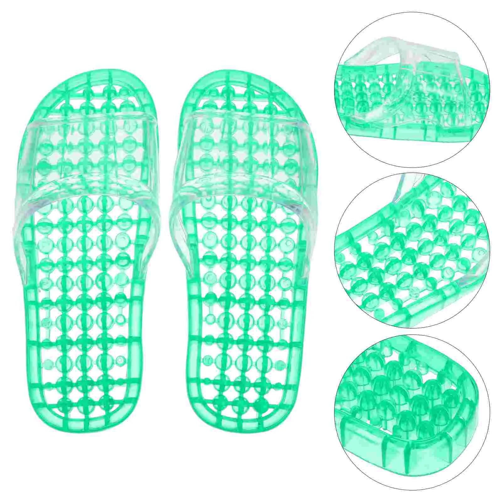 Slippers Shower Footwear Bathing Non-slip Green Hollowed Draining Pvc Dripping