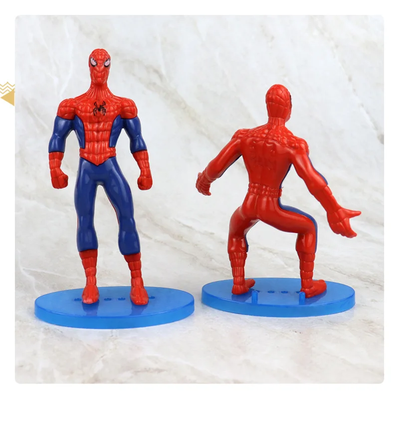 7pcs/set Anime Spider-Man Q version kawaii Action Figure PVC Model Toys doll Desk Decor car ornament Collectible Gifts