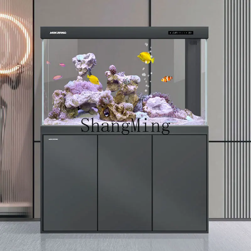 ZYY living room household medium and large aquarium water bottom filter simple modern light luxury ultra white fish tank