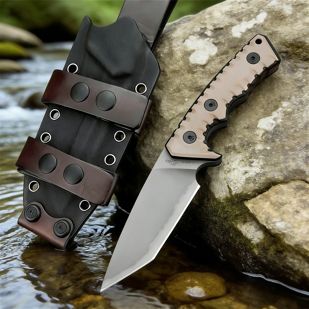 

Нож с фиксированным клинком M27 из стали DC53 высокой твердости с рукоятью G10 – компактный универсальный прямой нож EDC для выживания в дикой природе, кемпинга и рыбалки