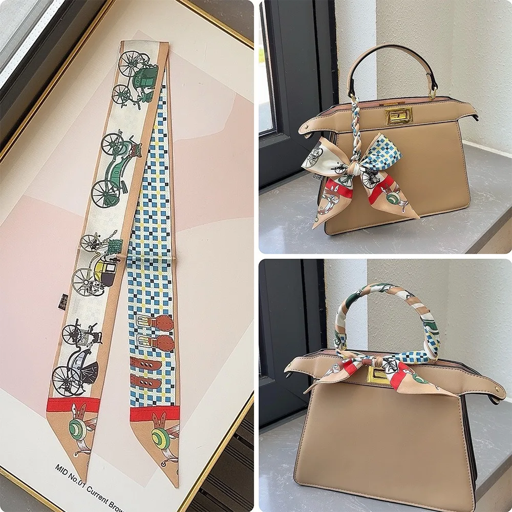 5*90cm Kutschen-Sitzkissen-Dekorationsband, Seidenschal zum Einwickeln von Taschengriffen, Damen-Stirnband-Schal, Großhandel