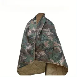 Button style camouflage Woobie blanket with waterproof cape lining, suitable for outdoor camping, hiking, hunting