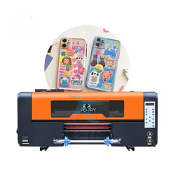 Po-try High Speed 3 XP600 Print head Uv Dtf Film Printer All In One 2 in 1 a3 30cm Roll Uv Dtf Sticker Printer With Laminator