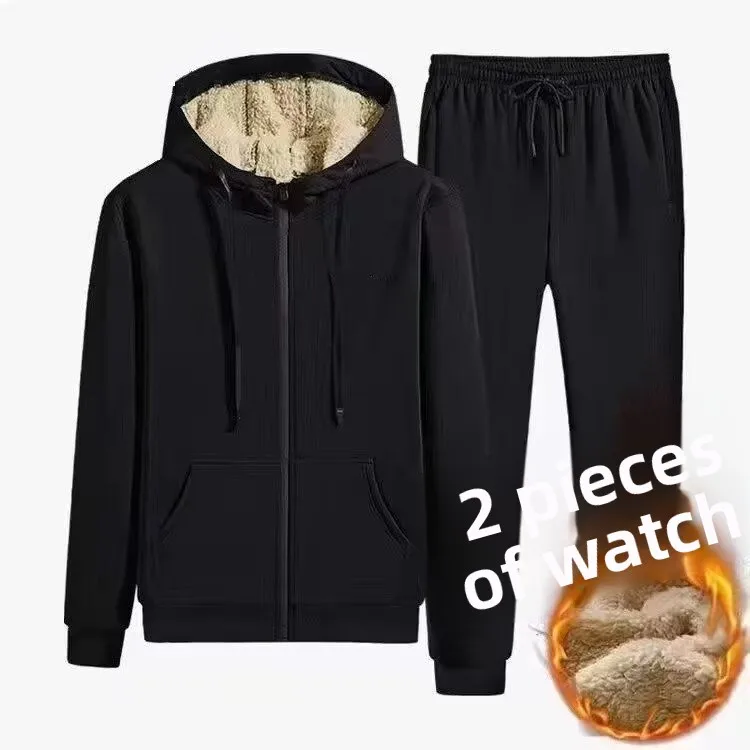 

Autumn Winter Thiened Lamb Velvet Jaet Men Loose Large Size Sweatirt Warm Workwear Wear Resistant Casual Versatile