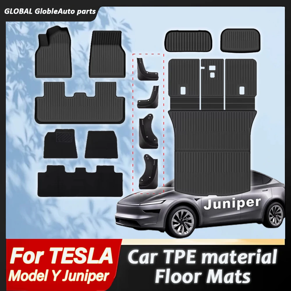 Nouveaux tapis de sol en TPE pour Tesla Model Y Juniper 2025 2026, ne conviennent pas aux modèles standard et YL, tapis de sol sur mesure inodores pour toute la cabine, toutes saisons.