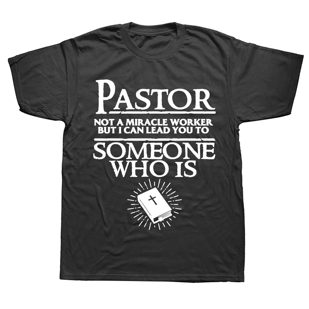 Funny Pastor Cool Christian T Shirts Summer Cotton Streetwear Short Sleeve Husband Boyfriend Gifts T-shirt Mens Clothing