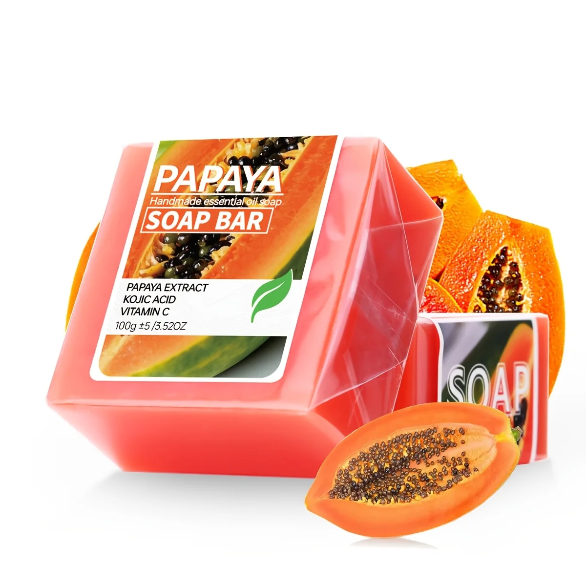 2 قطعة/ابايا كوجيك حمض صابون الزيوت العطرية ، فيتامين C تنظيف حمام ترطيب الجلد صابون يدوي الصنع