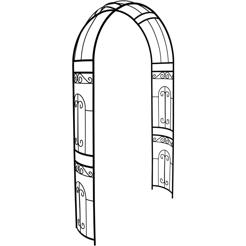 

Wedding Arch Garden Arbor Curved Metal Enduring Iron Garden Arch Trellis for Climbing Plants Outdoor Ceremony