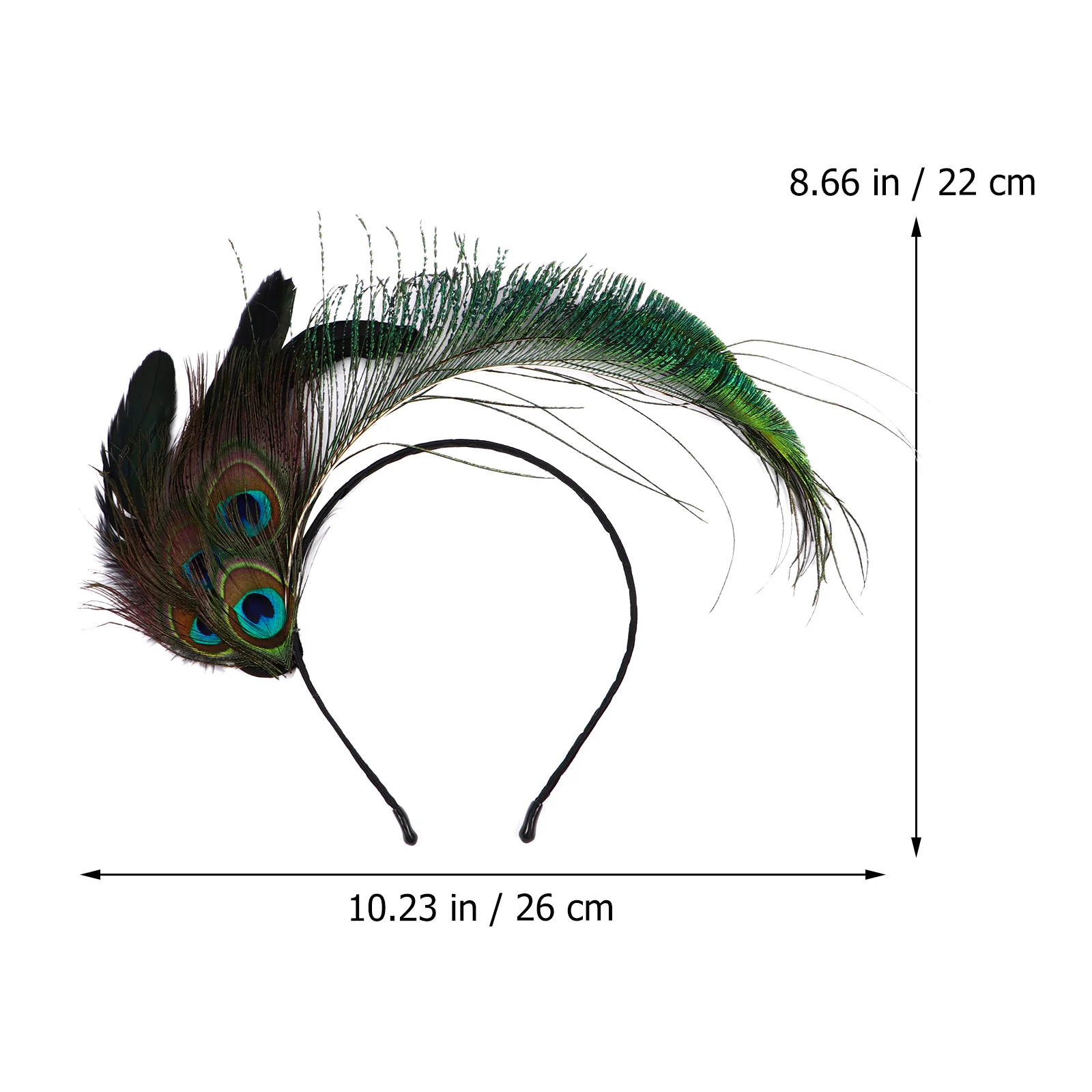 Peacock Feather Headband Hair Stage Headdress Baffle Indian Party Headwear Miss Women's