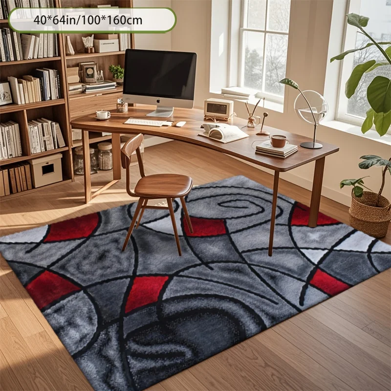 VIKAMA Modern Abstract Swirl Geometric Print Area Rug Non Slip Soft Floor Carpet for Living Room Bedroom Contemporary Home Decor